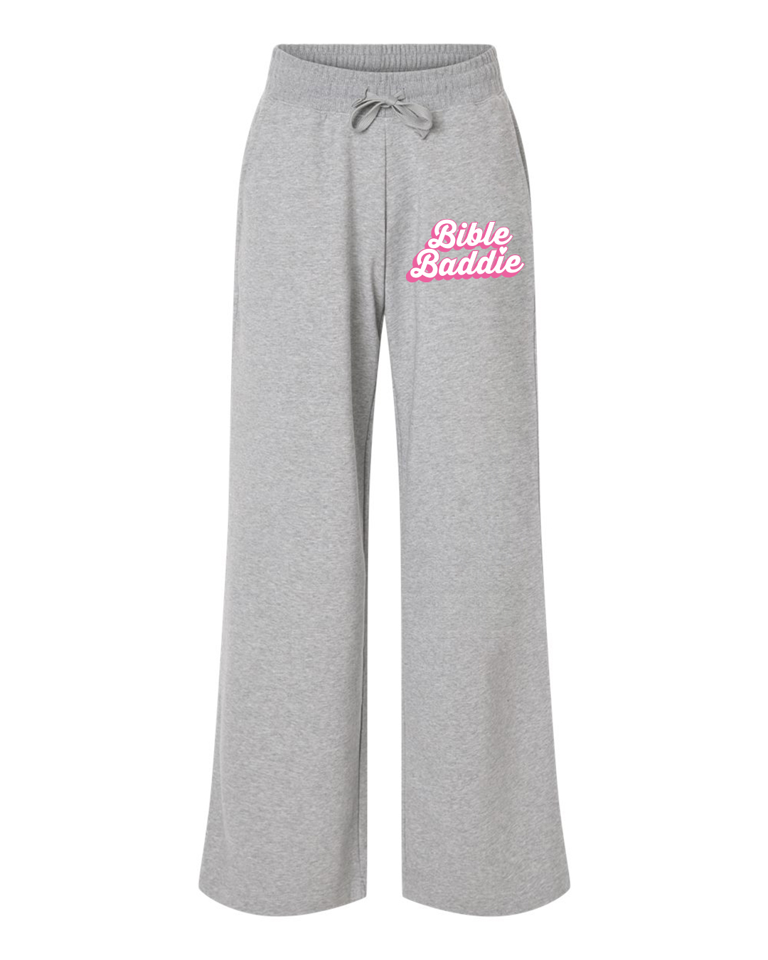BIBLE BADDIE Wide Leg Sweatpants (Gray) - Jay Bizzze Official Merch